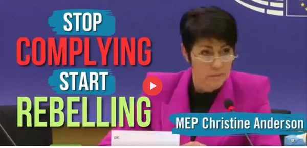 CHRISTINE ANDERSON MEP - STOP COMPLYING - YOU CANNOT COMPLY YOUR WAY OUT OF A TYRANNY